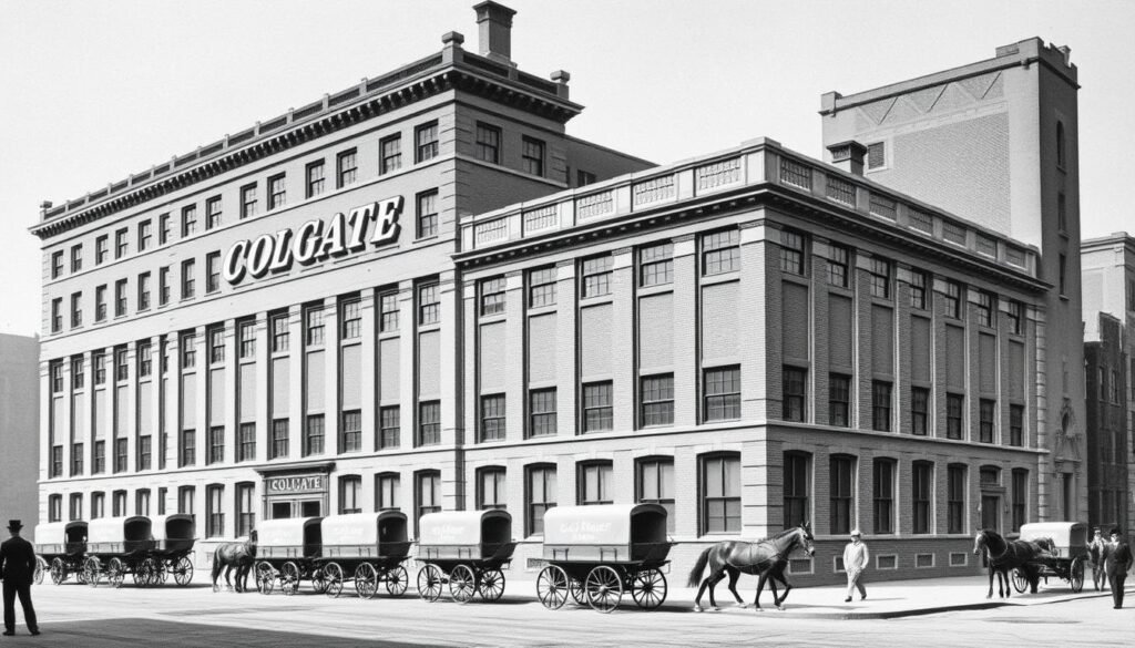 Sede histórica da empresa Colgate em Nova Iorque no século XIX, fundada por William Colgate que praticava a crença e divisão de dízimos Sede histórica da empresa Colgate em Nova Iorque no século XIX, fundada por William Colgate que praticava a crença e divisão de dízimos