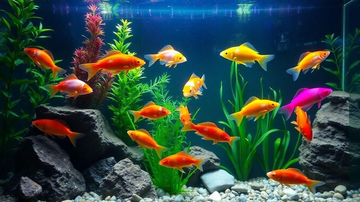 Decoração do Aquário para Peixes Neon
