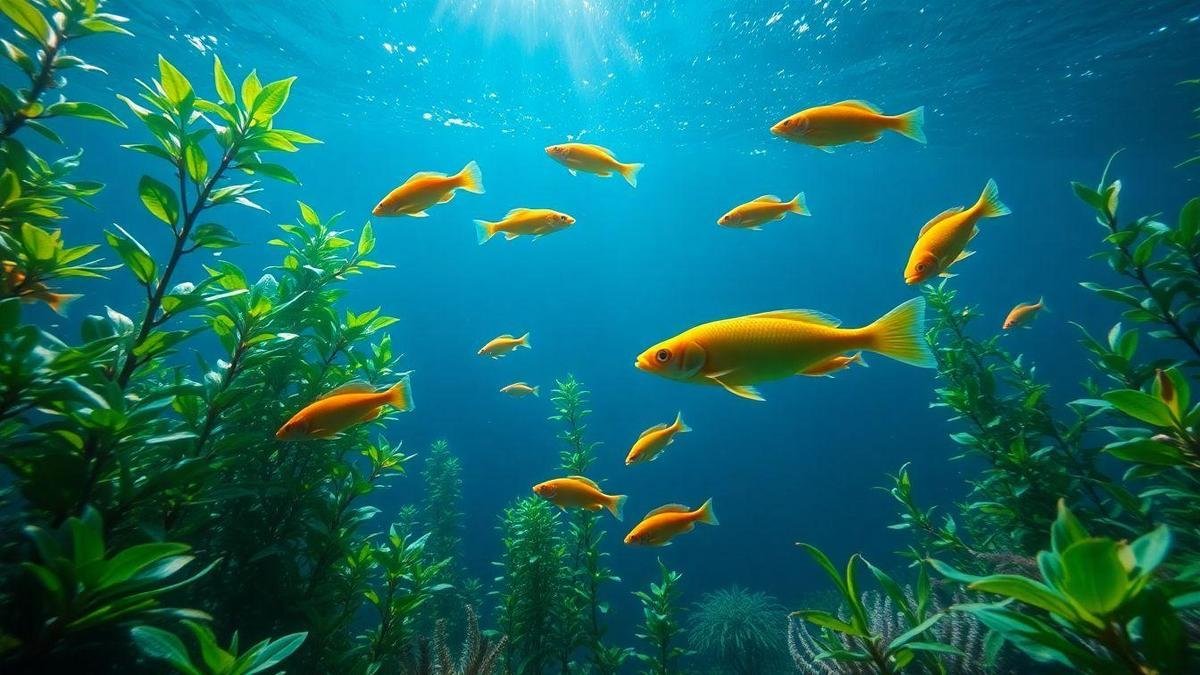 Plantas Aquáticas e Peixes Neon